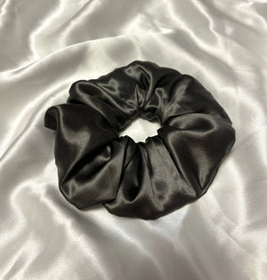Europe Extra big Oversized Mulberry silk scrunchie for thick long curly wavy hair deep grey