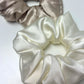 Europe Extra big Oversized Mulberry silk scrunchie for thick long curly wavy hair ivory white light beige