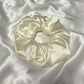 Europe Extra big Oversized Mulberry silk scrunchie for thick long curly wavy hair ivory white