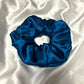 Oversized Mulberry Silk Scrunchie - Sea Blue