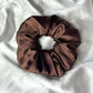 Oversized Mulberry Silk Scrunchie - Chocolate Brown