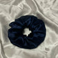 Oversized Mulberry Silk Scrunchie - Navy Blue